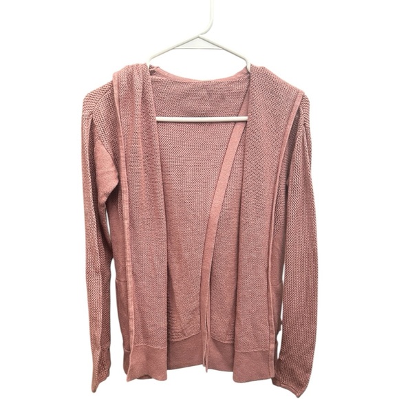 Lululemom Women's Pink Hooded Sweater Wrap Size Medium 6 / 8 Still Movement - Picture 9 of 14